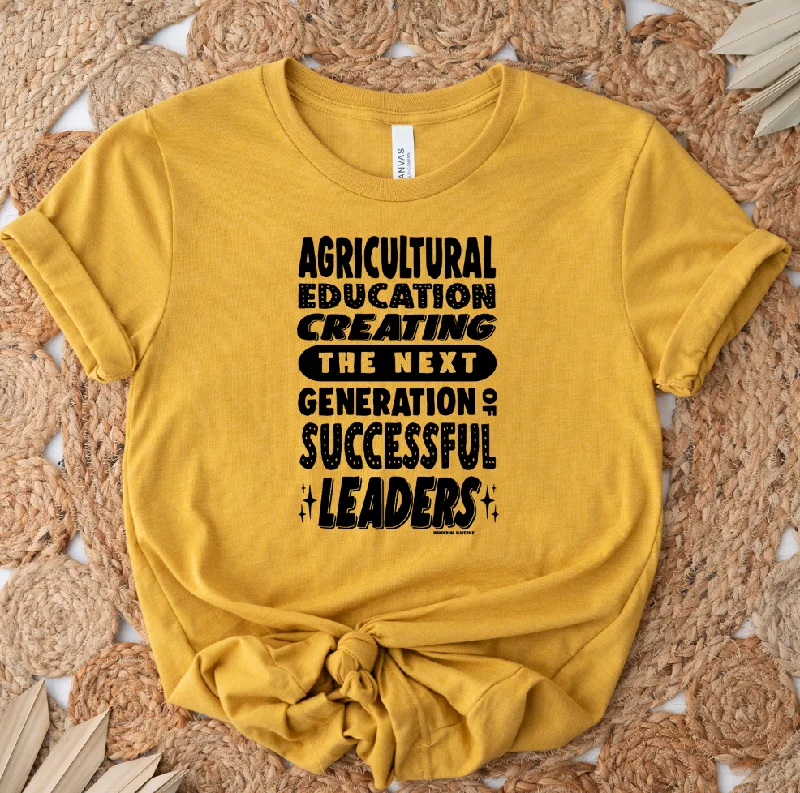 Agricultural Education: Creating Leaders Black Ink T-Shirt (XS-4XL) - Multiple Colors!