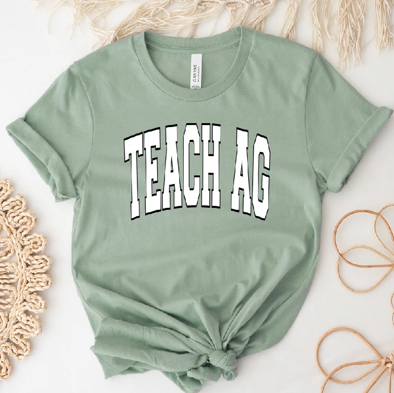 Big Varsity Teach Ag White & Black T-Shirt (XS-4XL) - Multiple Colors!