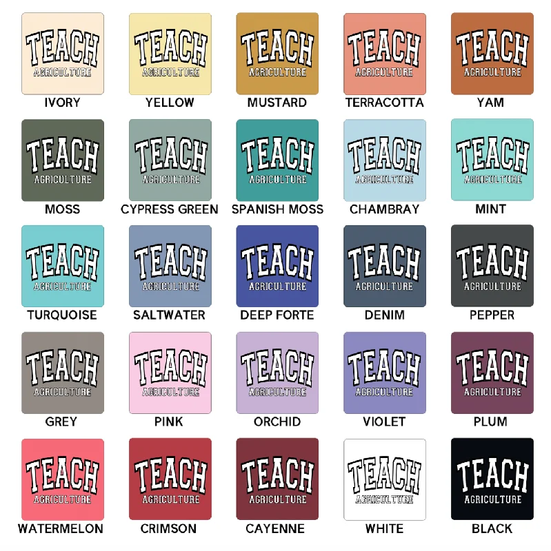 Big Varsity Teach Agriculture ComfortWash/ComfortColor T-Shirt (S-4XL) - Multiple Colors!