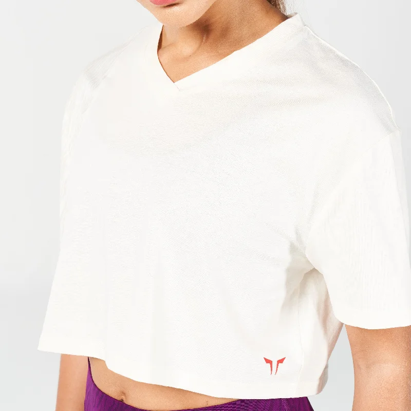 Core Wild Print Boxy Tee - Pearl White