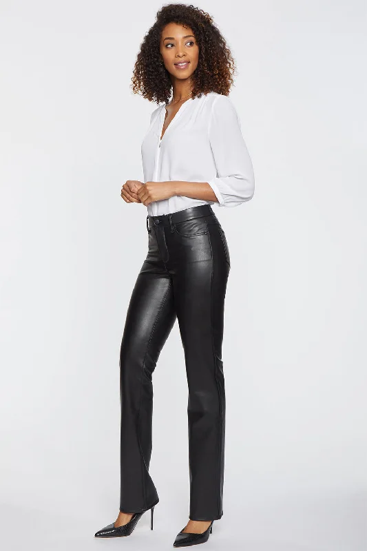 Faux Leather Marilyn Straight Pants - Black