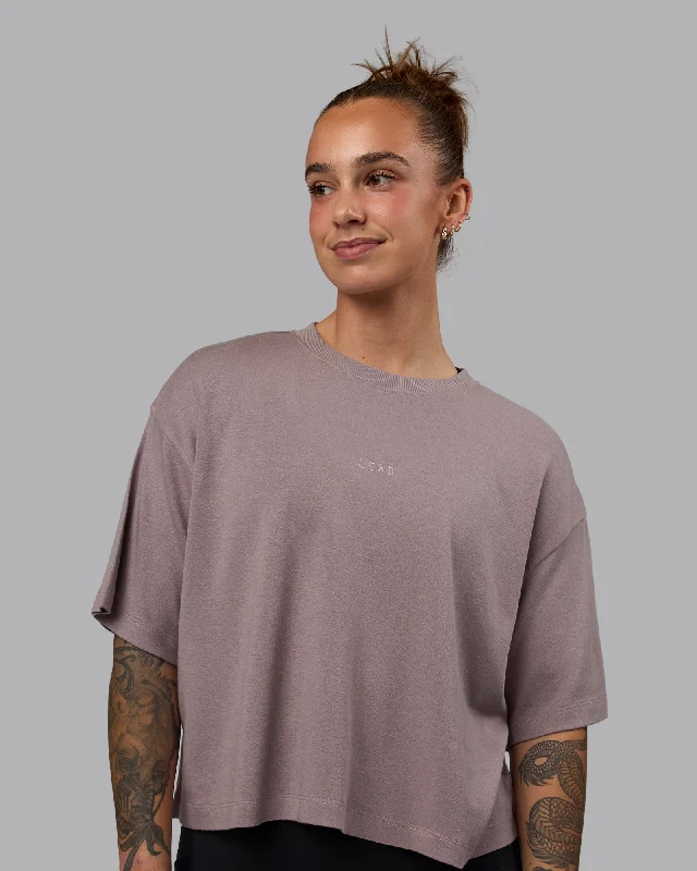 Go-To Modal Oversized Cropped Tee - Greyish Purple-Greyish Purple