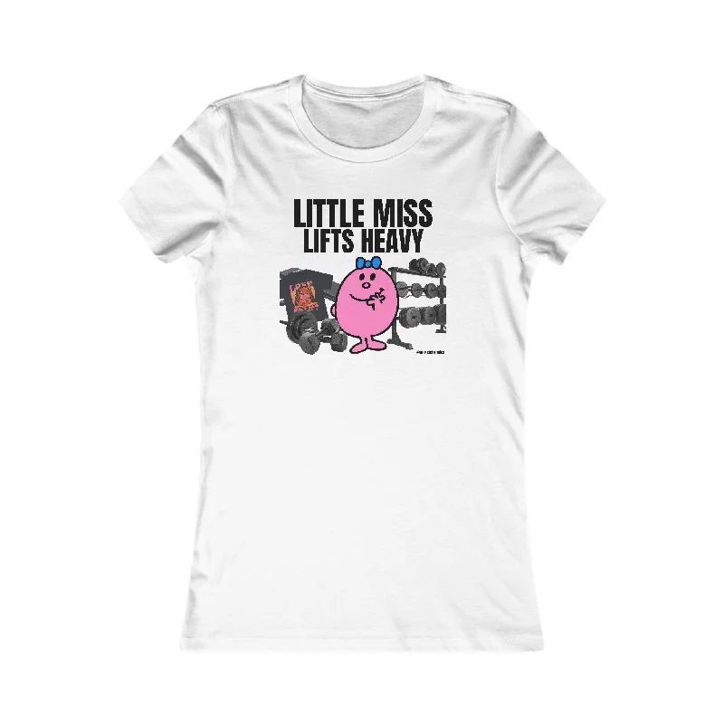 little miss loves lifts heavy- baby tee