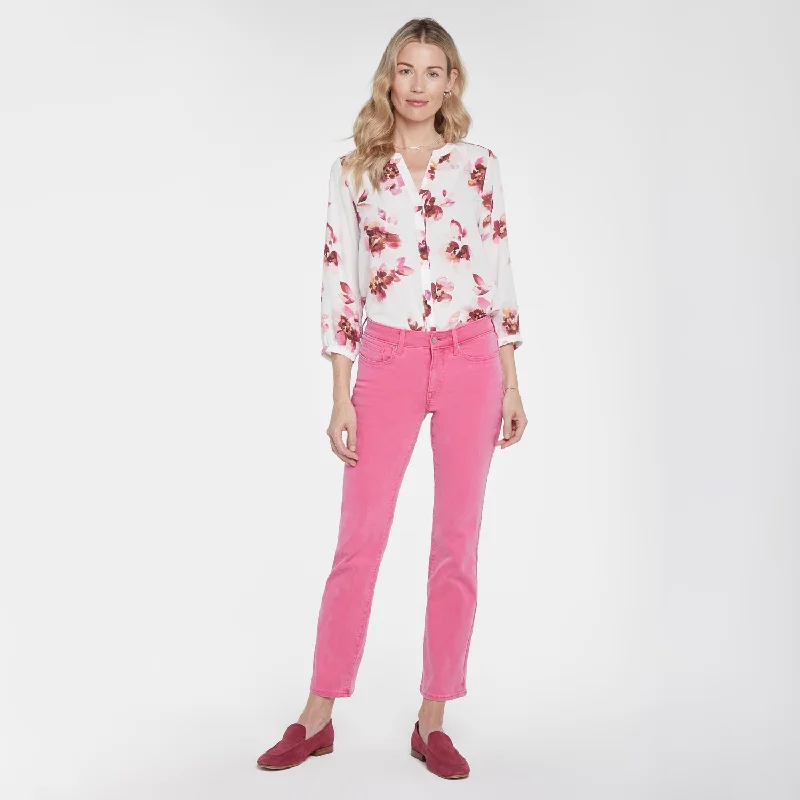 Marilyn Straight Ankle Jeans - Pink Peony