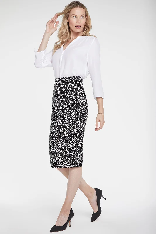 Pull-On Midi Pencil Skirt - Audrey Animal