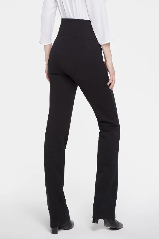 Pull-On Straight Pants - Black