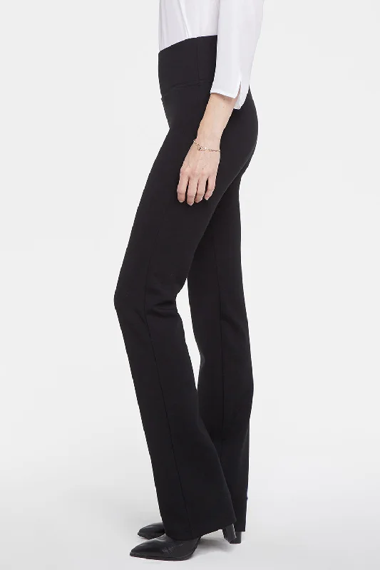 Pull-On Straight Pants - Black