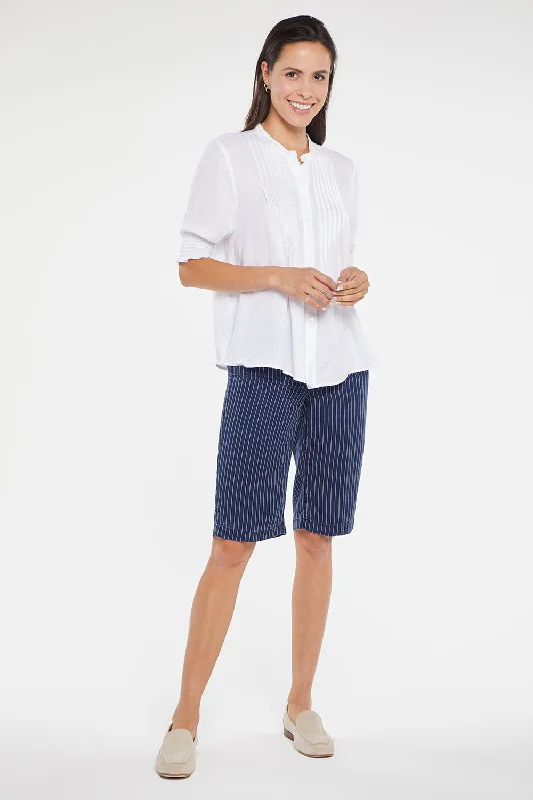 Pleated Short Sleeved Blouse - Optic White