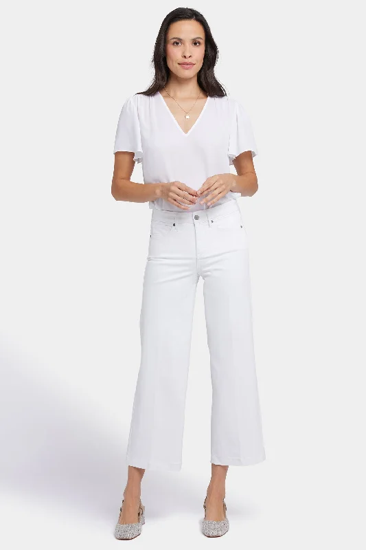 Teresa Wide Leg Ankle Jeans - Optic White