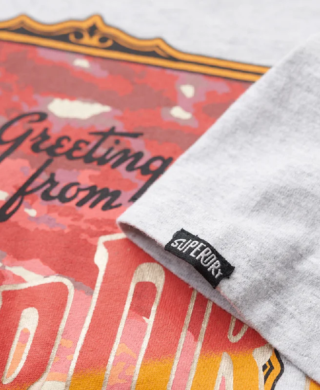 Travel Souvenir Graphic T-Shirt | Flake Grey Marle