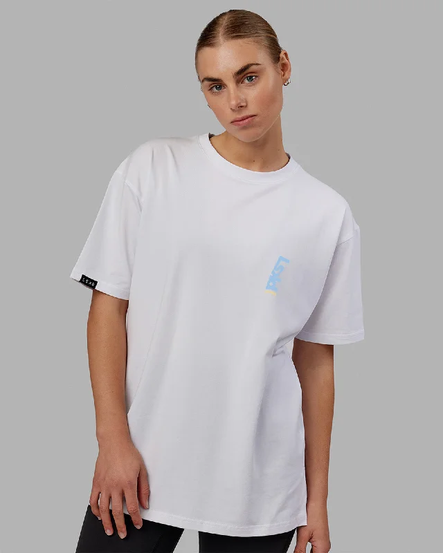 Unisex LSKD Every Day FLXCotton Tee Oversize - White-Blue-Yellow