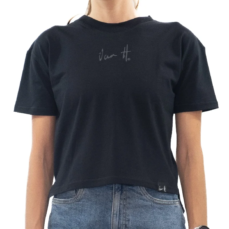 Women's Black Boxy Tee