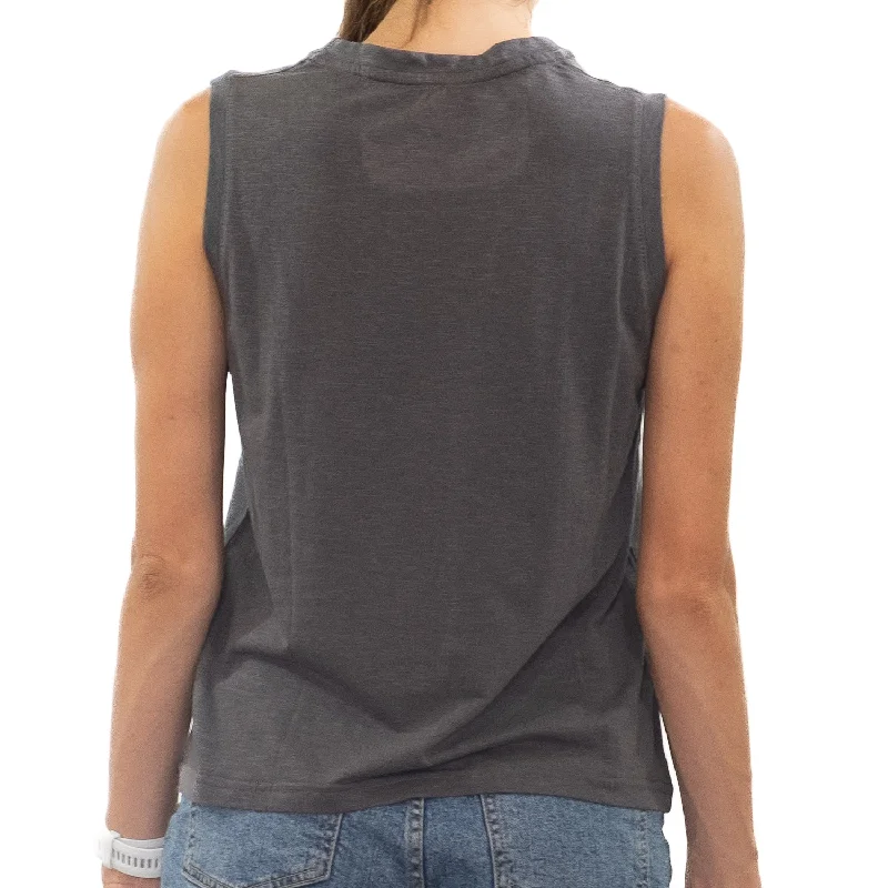 Women's Charcoal Sleeveless T-shirt