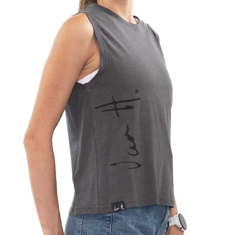 Women's Charcoal Sleeveless T-shirt