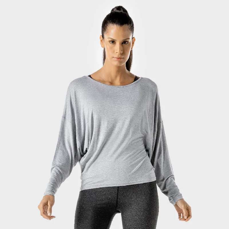 Women's Fitness - Batwing Top - Grey Marl