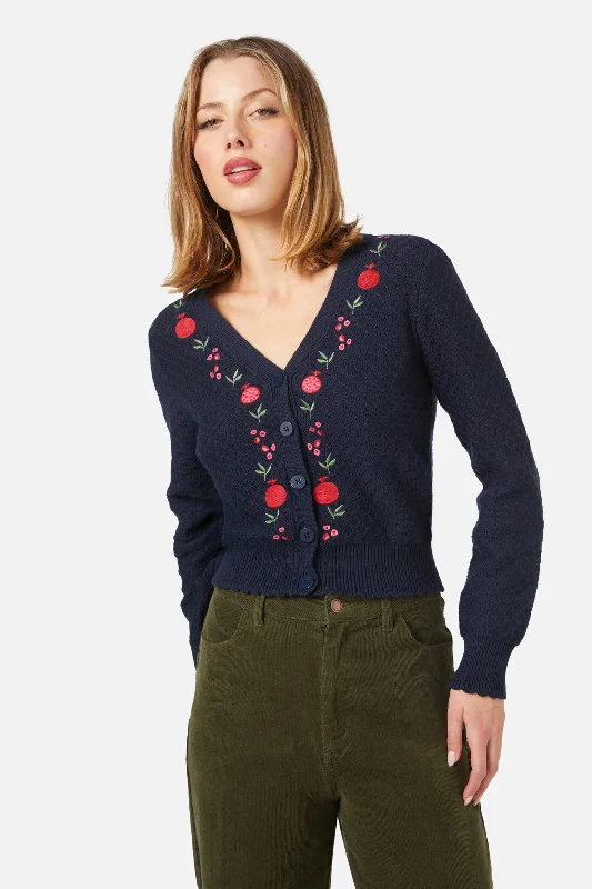 Pomegranate Embroidered Cardi