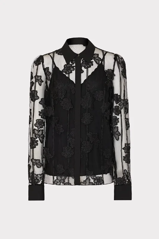 Ashton 3D Butterfly Embroidery Blouse