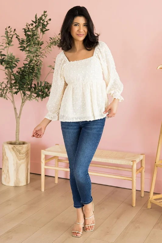 Cloud Gazing Poet Sleeve Blouse