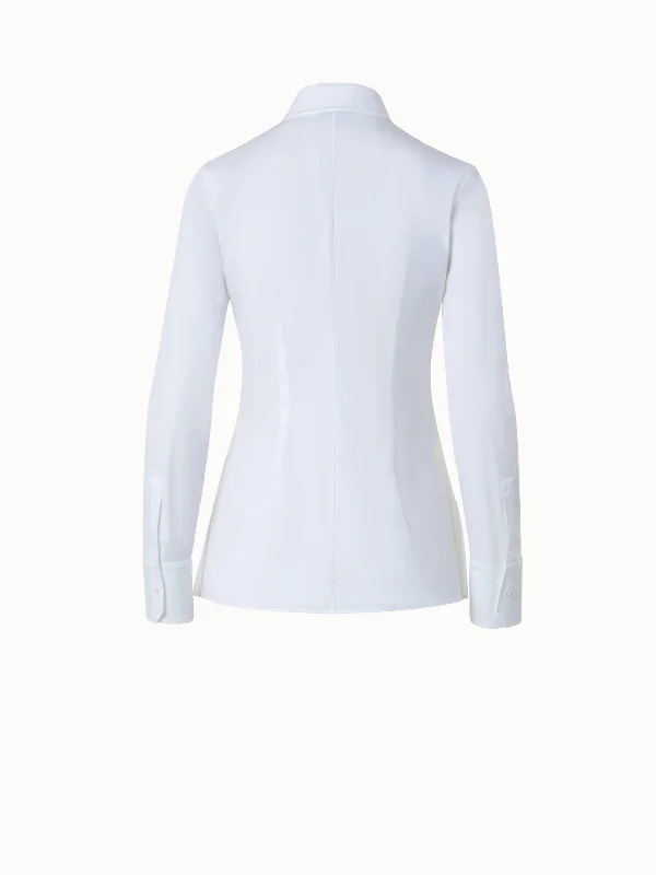 Cotton Stretch Poplin Blouse