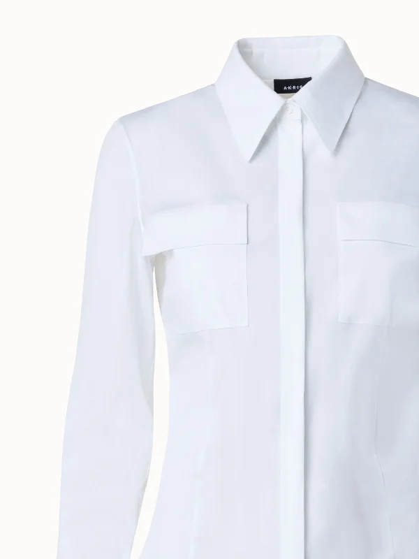 Cotton Stretch Poplin Blouse