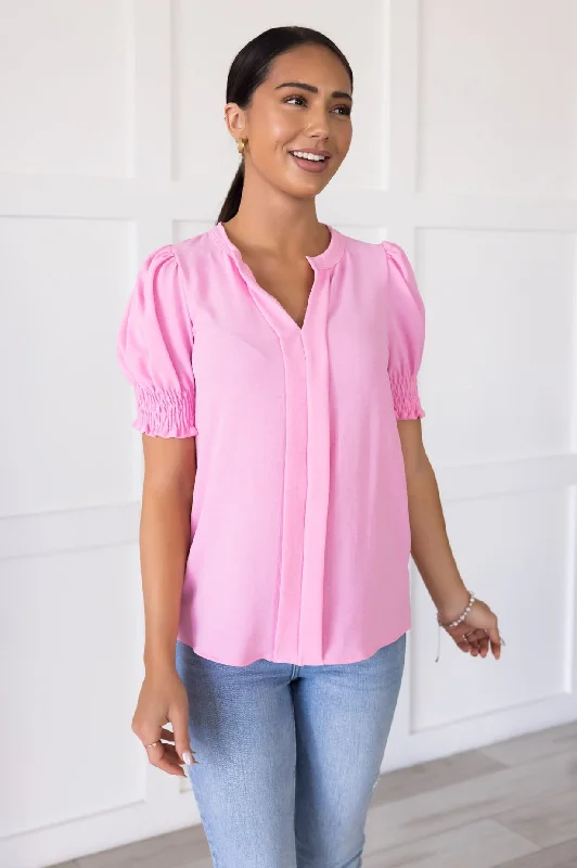 Pretty Pleats V-Neck Blouse