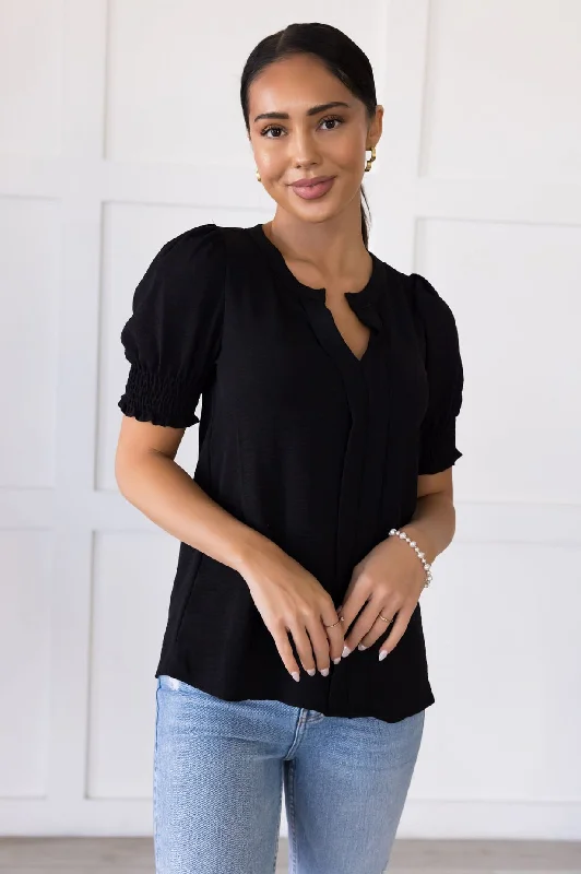 Pretty Pleats V-Neck Blouse