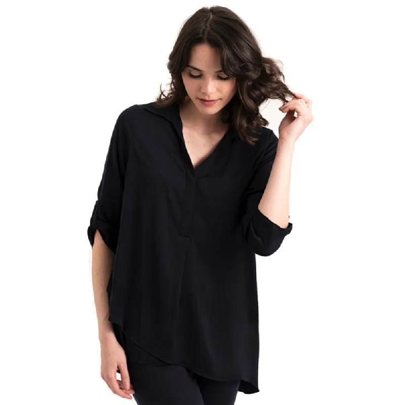 Renuar Long Sleeve Airflow Blouse - New Midnight