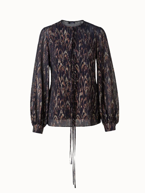 Silk Lurex Jacquard Blouse