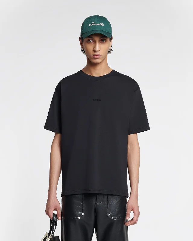 Reece - Embroidered Cotton-Jersey T-Shirt - Black