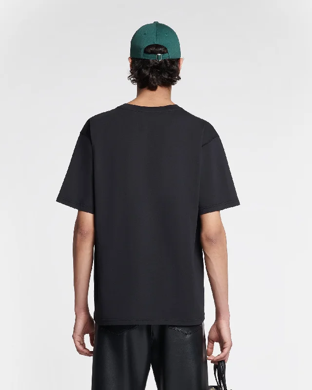 Reece - Embroidered Cotton-Jersey T-Shirt - Black