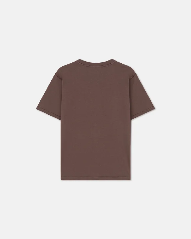 Reece - Embroidered Cotton-Jersey T-Shirt - Nutmeg