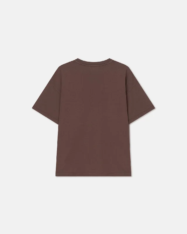 Wren - Embroidered Cotton-Jersey T-Shirt - Nutmeg