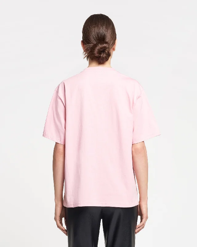 Reece - Embroidered Cotton-Jersey T-Shirt - Pink/Blue