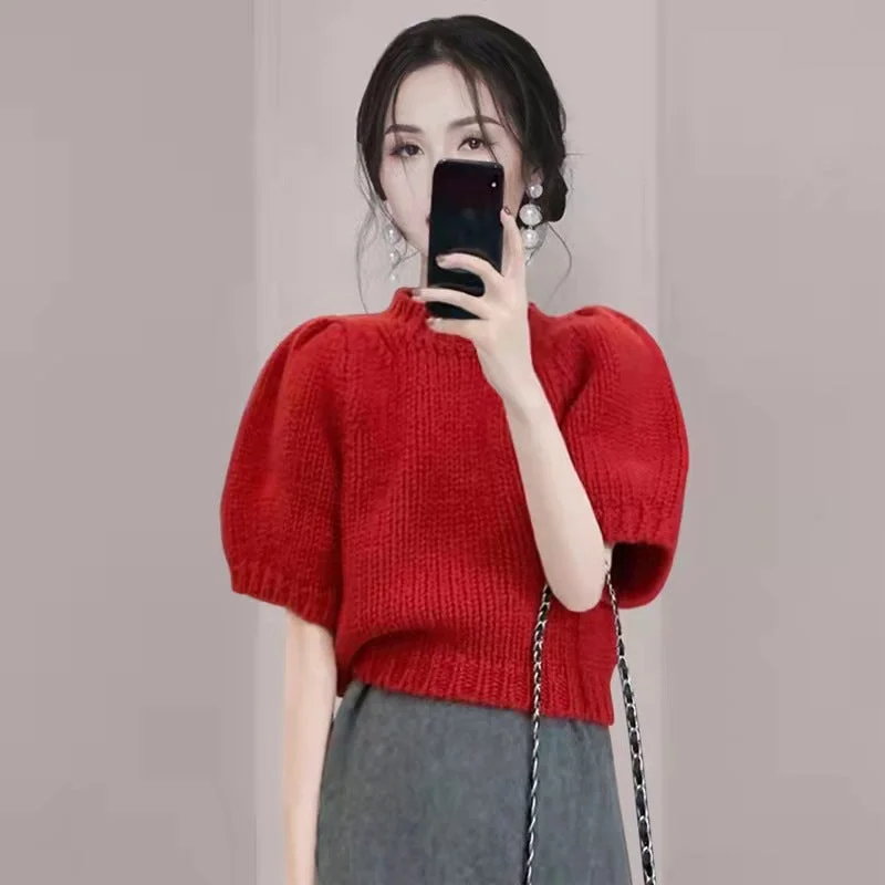 2022 Spring Fashion Design Sense Versatile Knitted Top New Women's Fashionable High-Grade Sweater