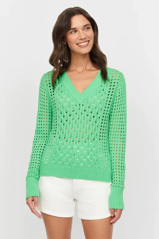 Isla AURELIE MULTI STITCH VEE Neck Sweater