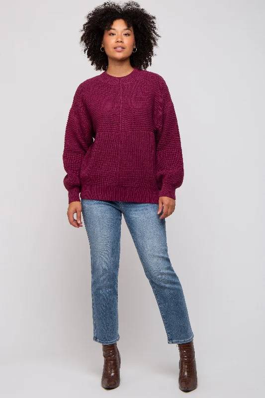 Burgundy Ribbed Sweater