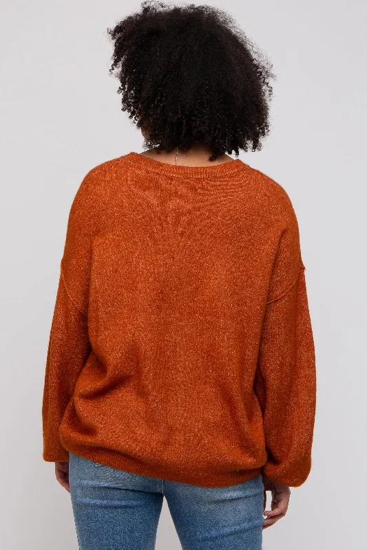 Camel Basic Drop Shoulder Sweater