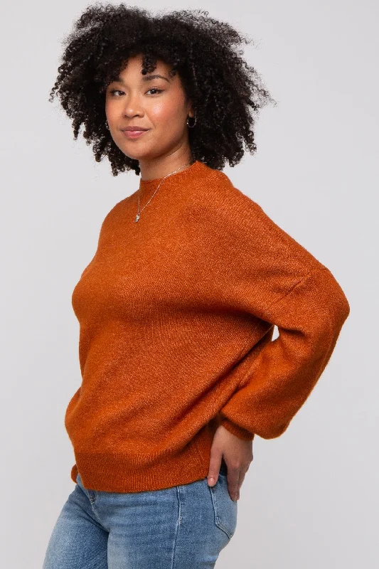 Camel Bubble Sleeve Sweater