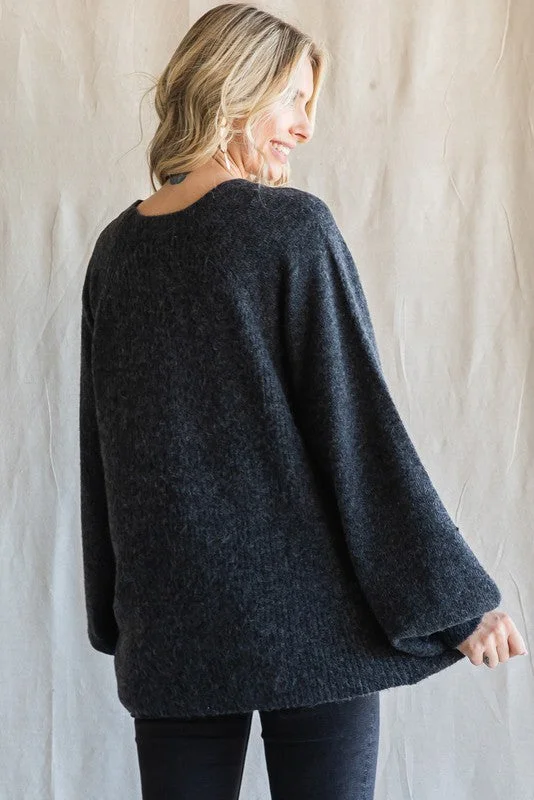 Charcoal Soft Brushed Sweater