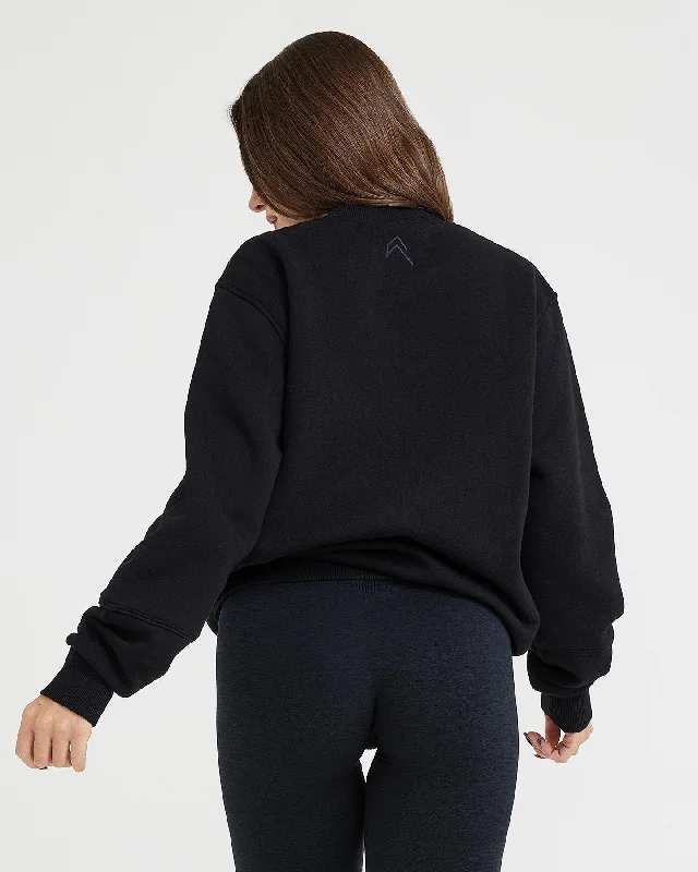 Classic Lounge Oversized Crew Neck | Black