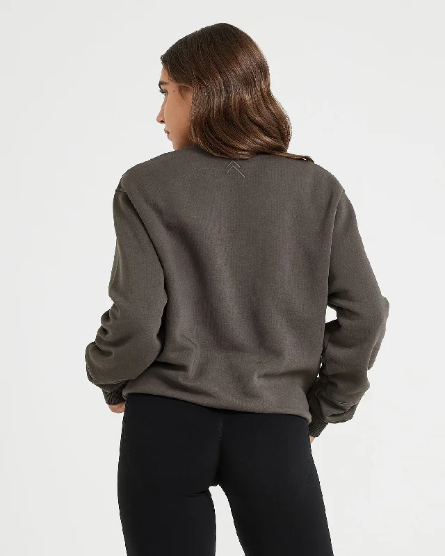 Classic Lounge Oversized Crew Neck | Deep Taupe