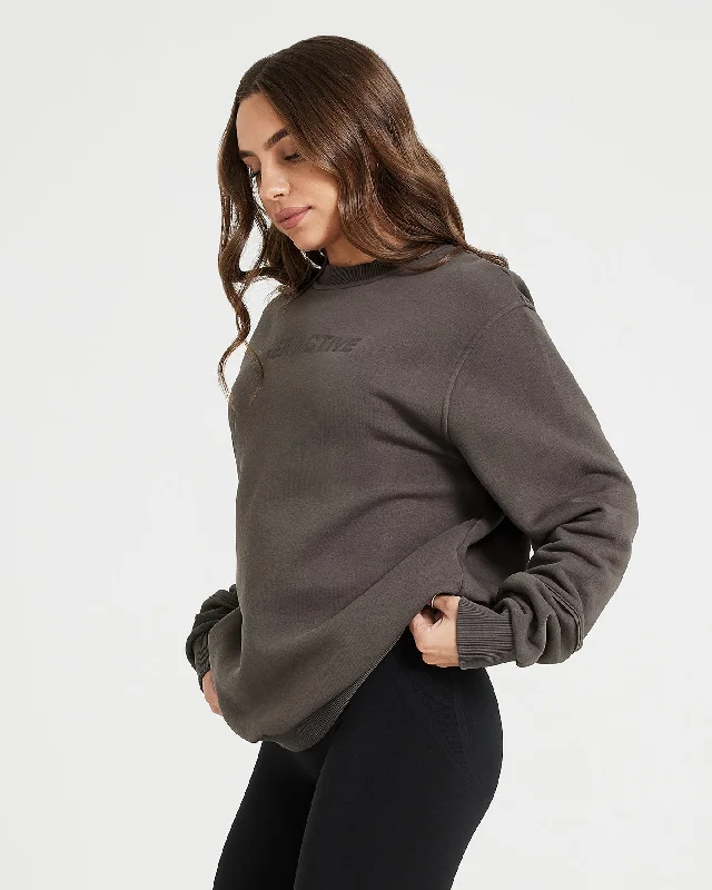 Classic Lounge Oversized Crew Neck | Deep Taupe