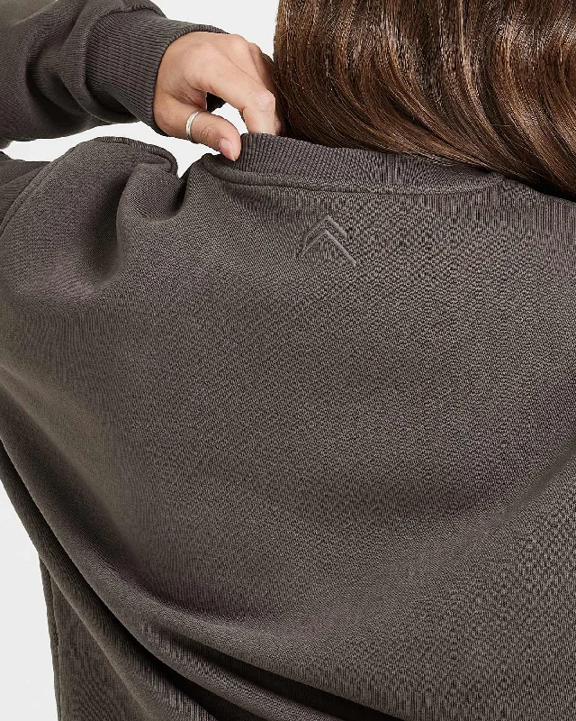 Classic Lounge Oversized Crew Neck | Deep Taupe