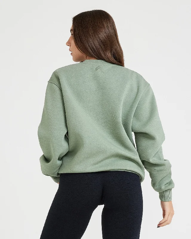 Classic Lounge Oversized Crew Neck | Sage