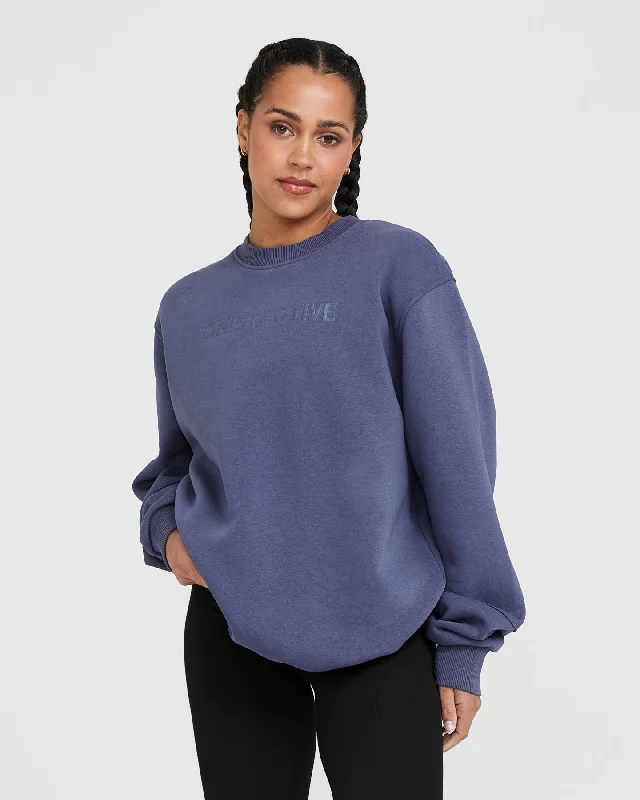 Classic Lounge Oversized Crew Neck | Slate Blue