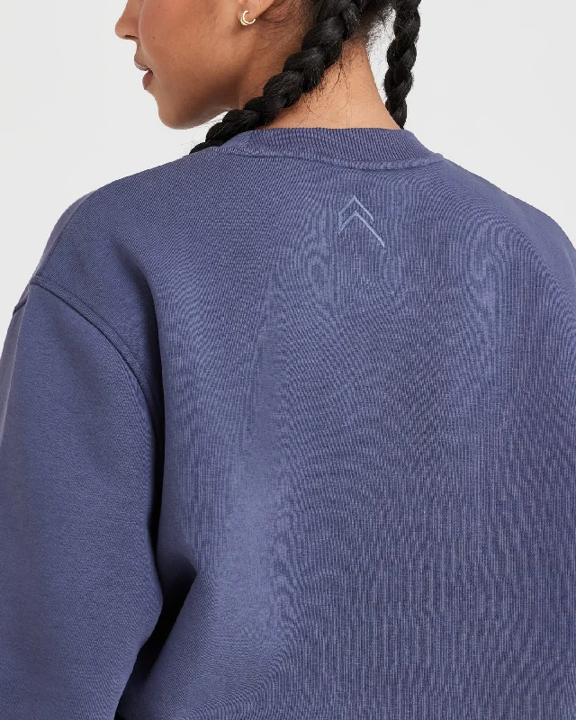 Classic Lounge Oversized Crew Neck | Slate Blue