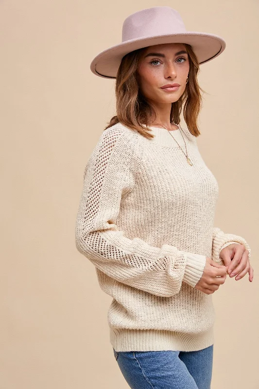 Cream Open Knit Sweater