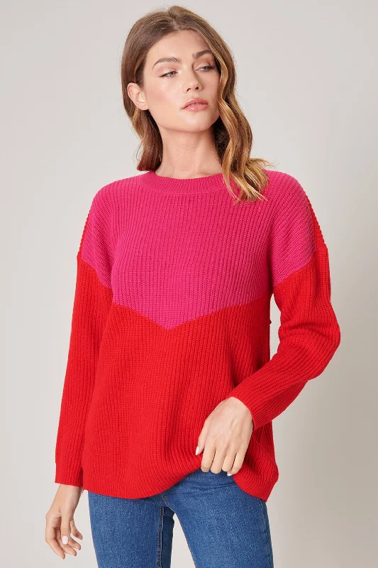 Darla Chevron Color Block Sweater