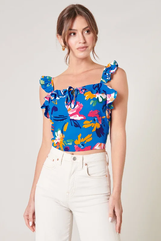 Esby Floral Mojo Ruffle Cami Top