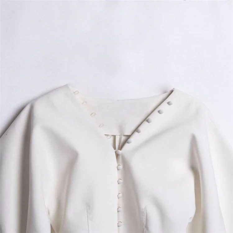 Factory direct sale Elegant Blouse Fashion White Shirts Oversized lotus sleeve long sleeve office lady shirts wholesale cheap